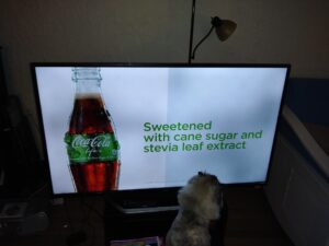 watching television